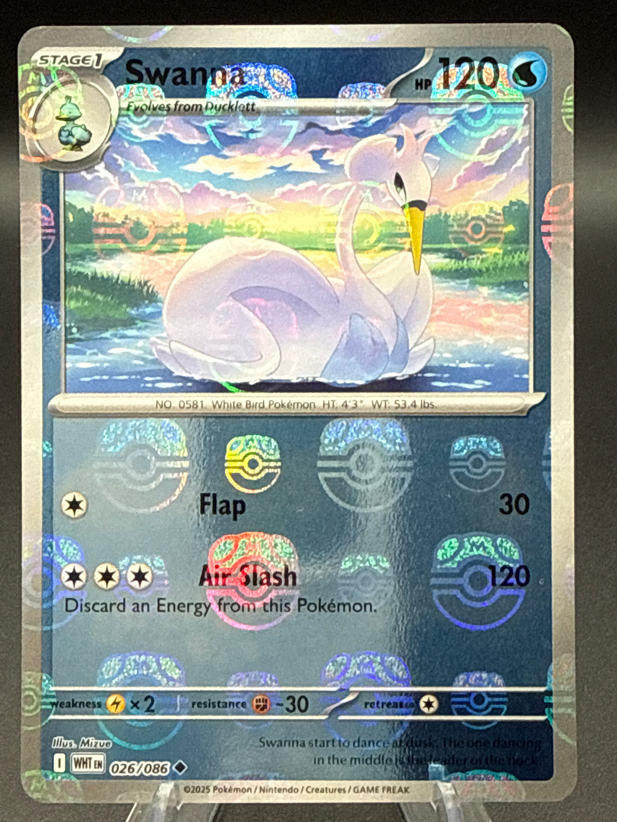 Pokémon TCG: 2025 Swanna (Master Ball Holo) - 026/086 - SV: White Flare