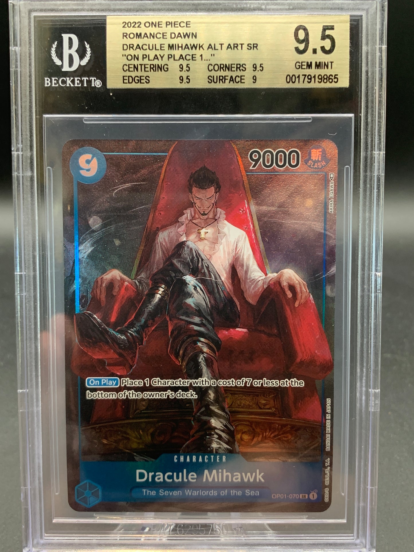 BGS 9.5 One Piece TCG: 2022 Dracule Mihawk -  OP01-070 - Romance Dawn
