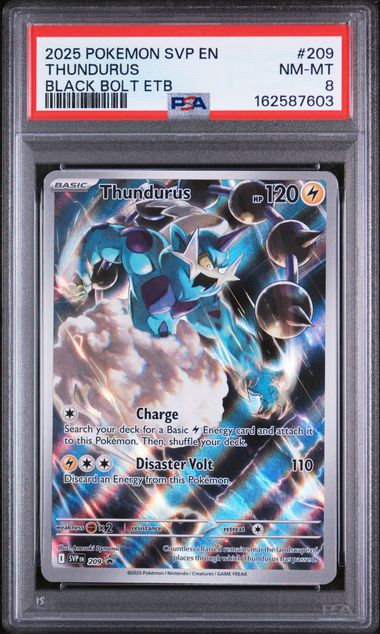 PSA 8 Pokémon TCG: 2025 Thundurus - #209 - SV: Black Bolt Promo