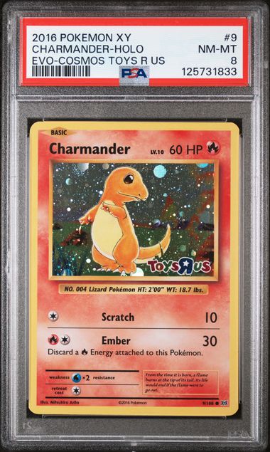 PSA 8 Pokémon TCG: 2016 Charmander 9/108 Toys R Us Stamped