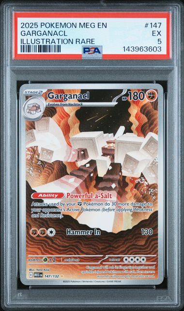 PSA 5 Pokémon TCG: 2025 Garganacl - 147/132 - MEG: Mega Evolution