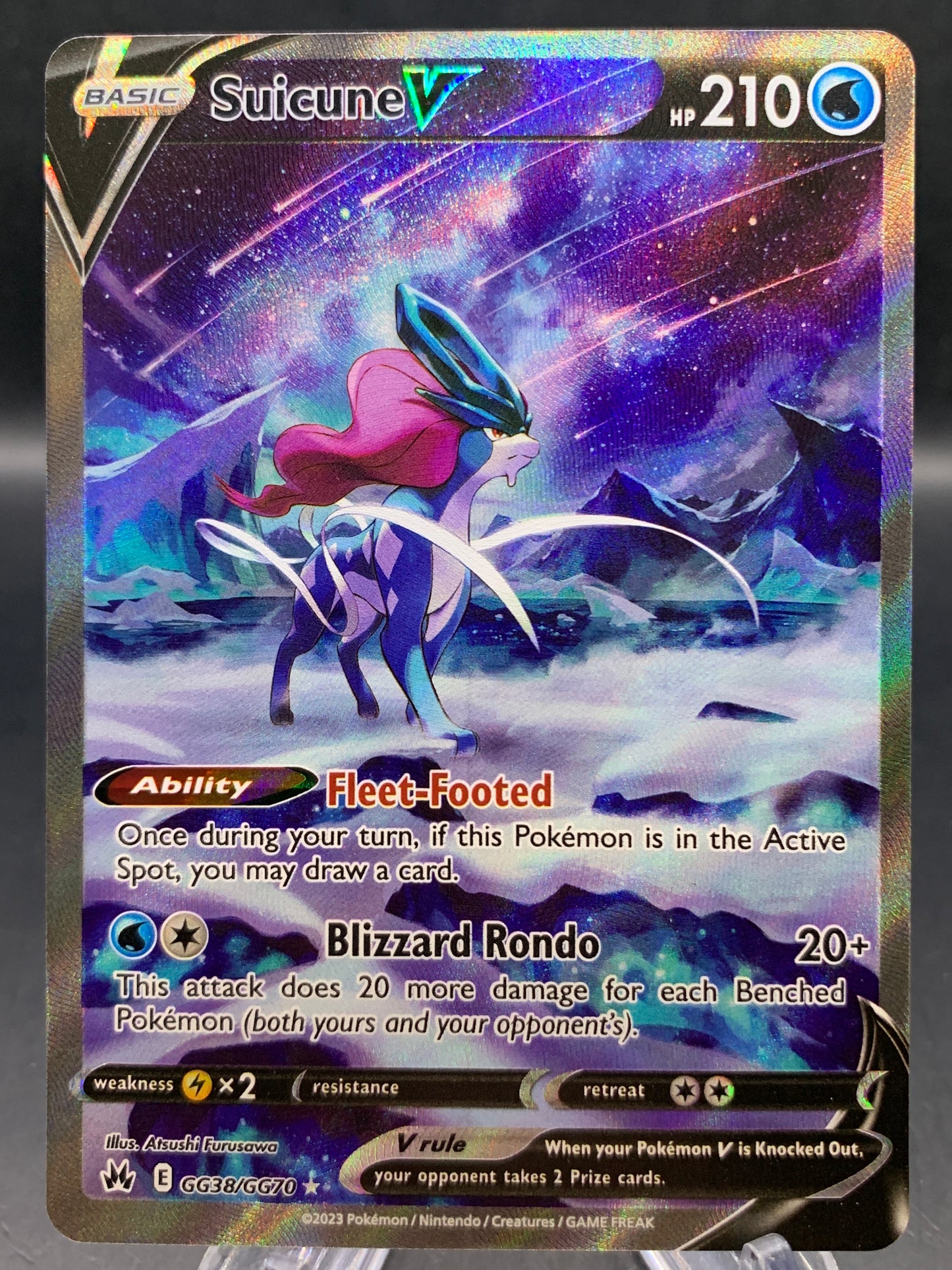 Pokémon TCG: 2023 Suicune V - GG38/GG70 - SWSH: Crown Zenith Galarian Gallery