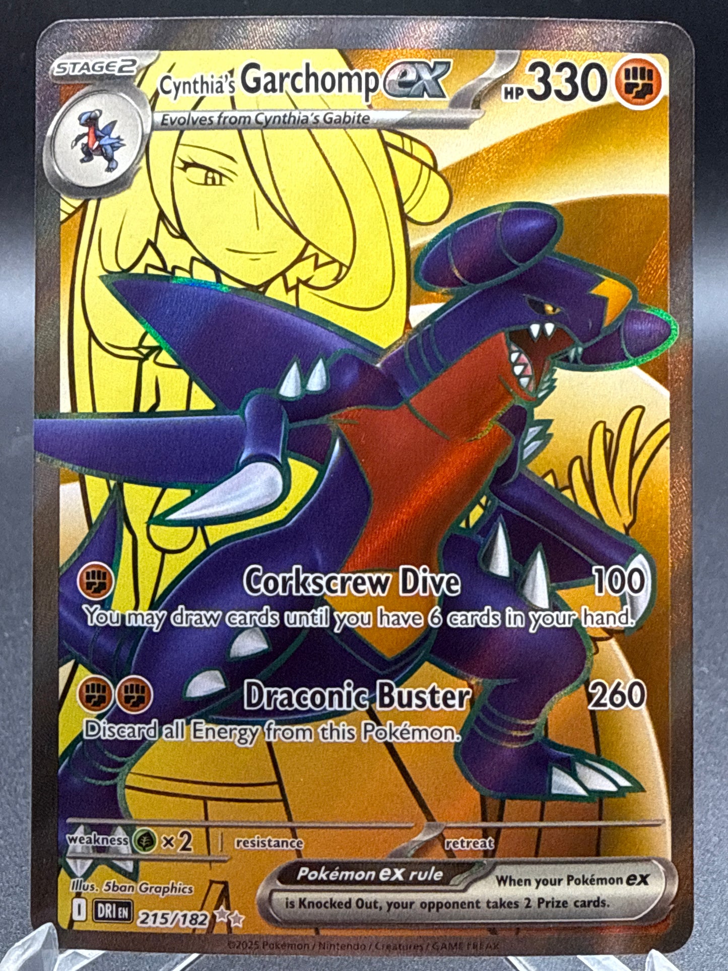 Pokémon TCG: 2025 Cynthia's Garchomp ex - 215/182 - SV: Destined Rivals