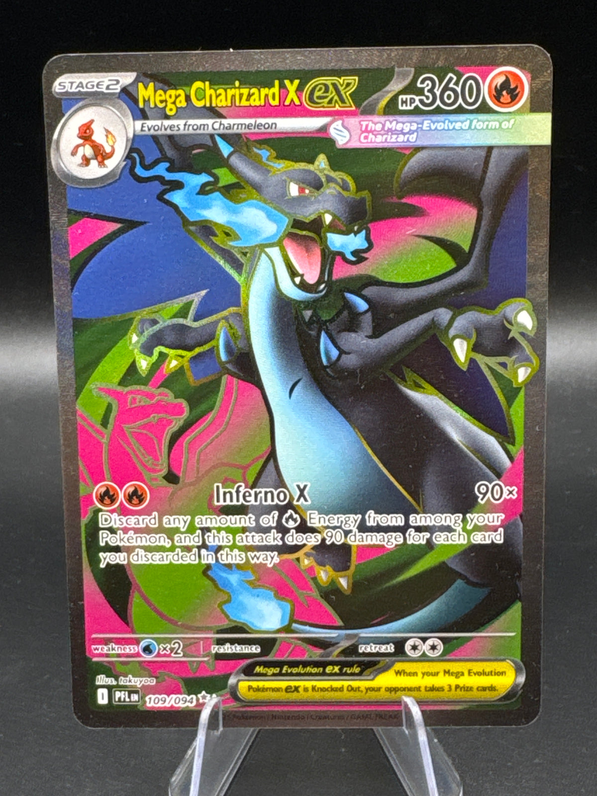 Pokémon TCG: 2025 Mega Charizard X ex - 109/094 - ME02: Phantasmal Flames (PFL)