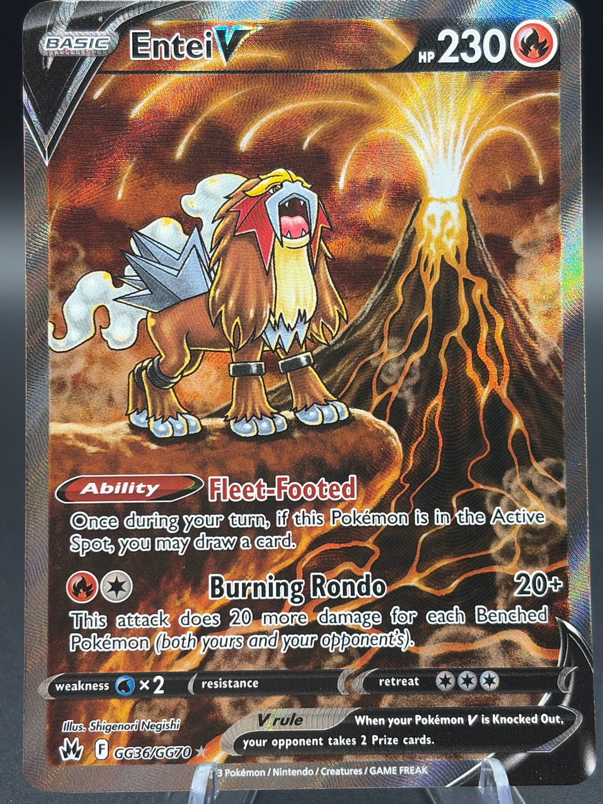 Pokémon TCG: 2023 Entei V - GG36/GG70 - SWSH: Crown Zenith Galarian Gallery