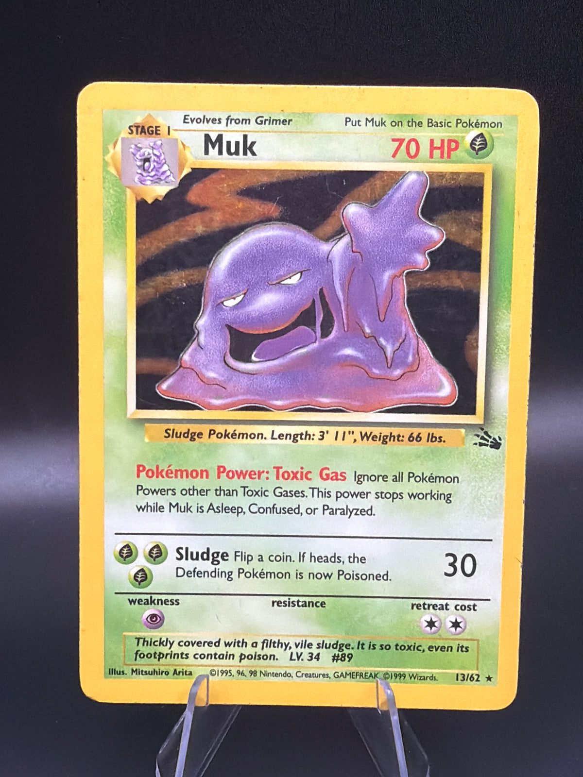 Pokémon TCG: 1999 - Muk 13/62 -  Fossil Unlimited Holo