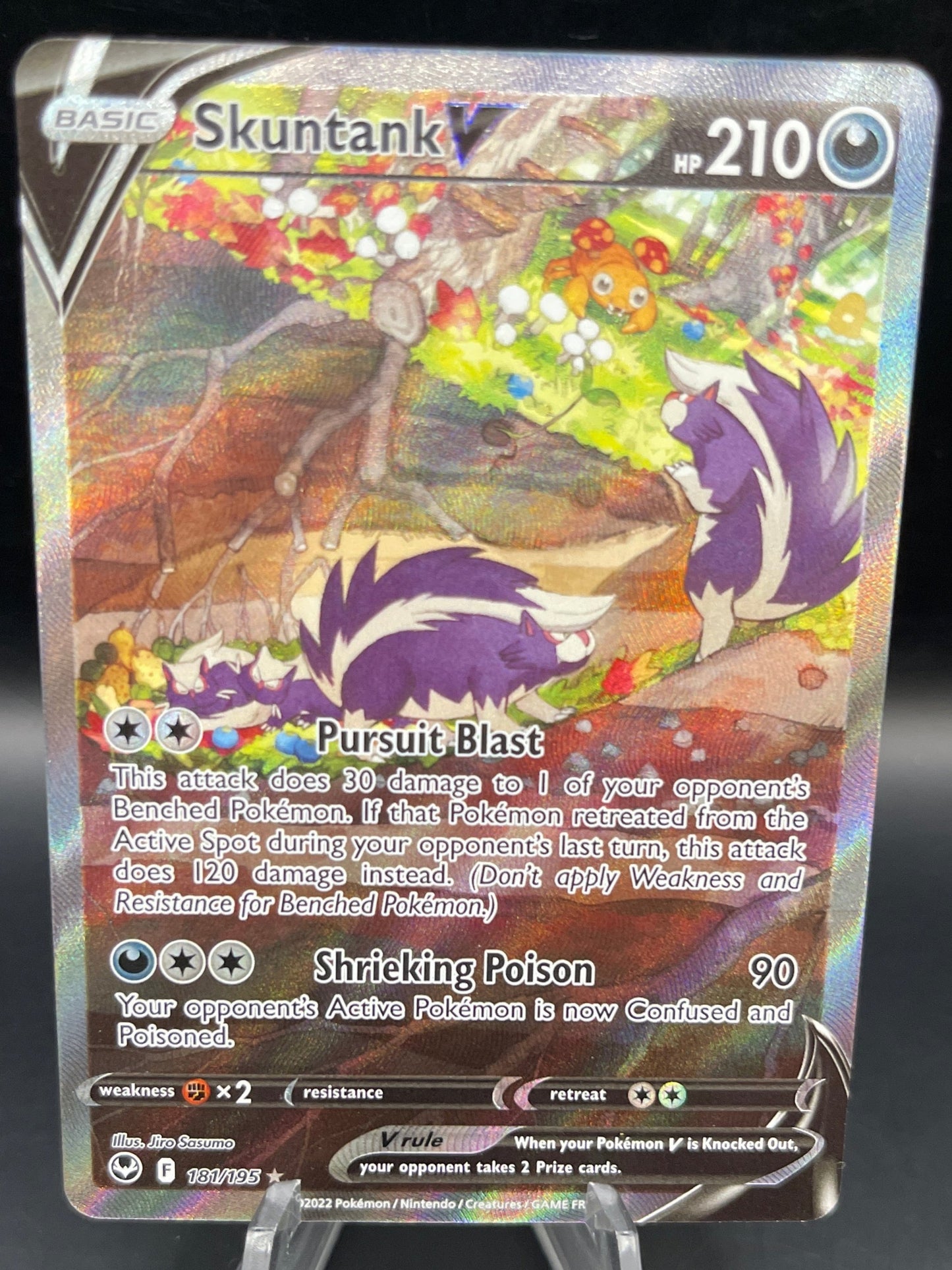 Pokémon TCG: 2022 Skuntank V 181/195 SWSH: Silver Tempest