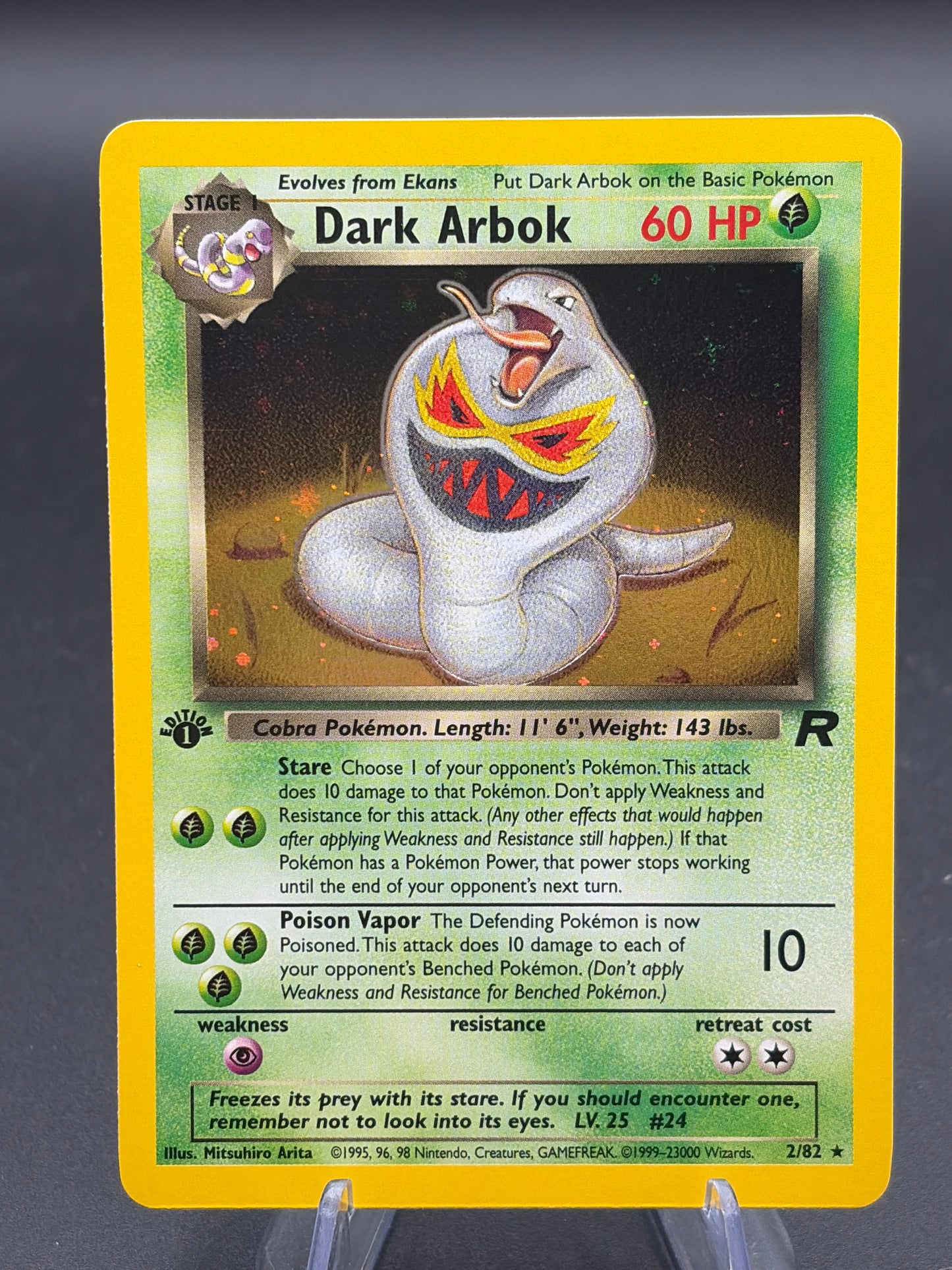Pokémon TCG:  2000 Dark Arbok 1st Edition Pokemon Rocket 2/82
