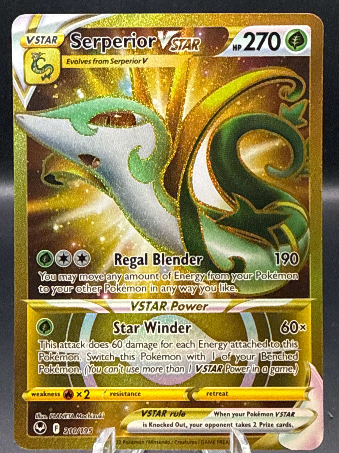 Pokémon TCG: 2022 Serperior VSTAR 210/195 S&S: Silver Tempest Gold