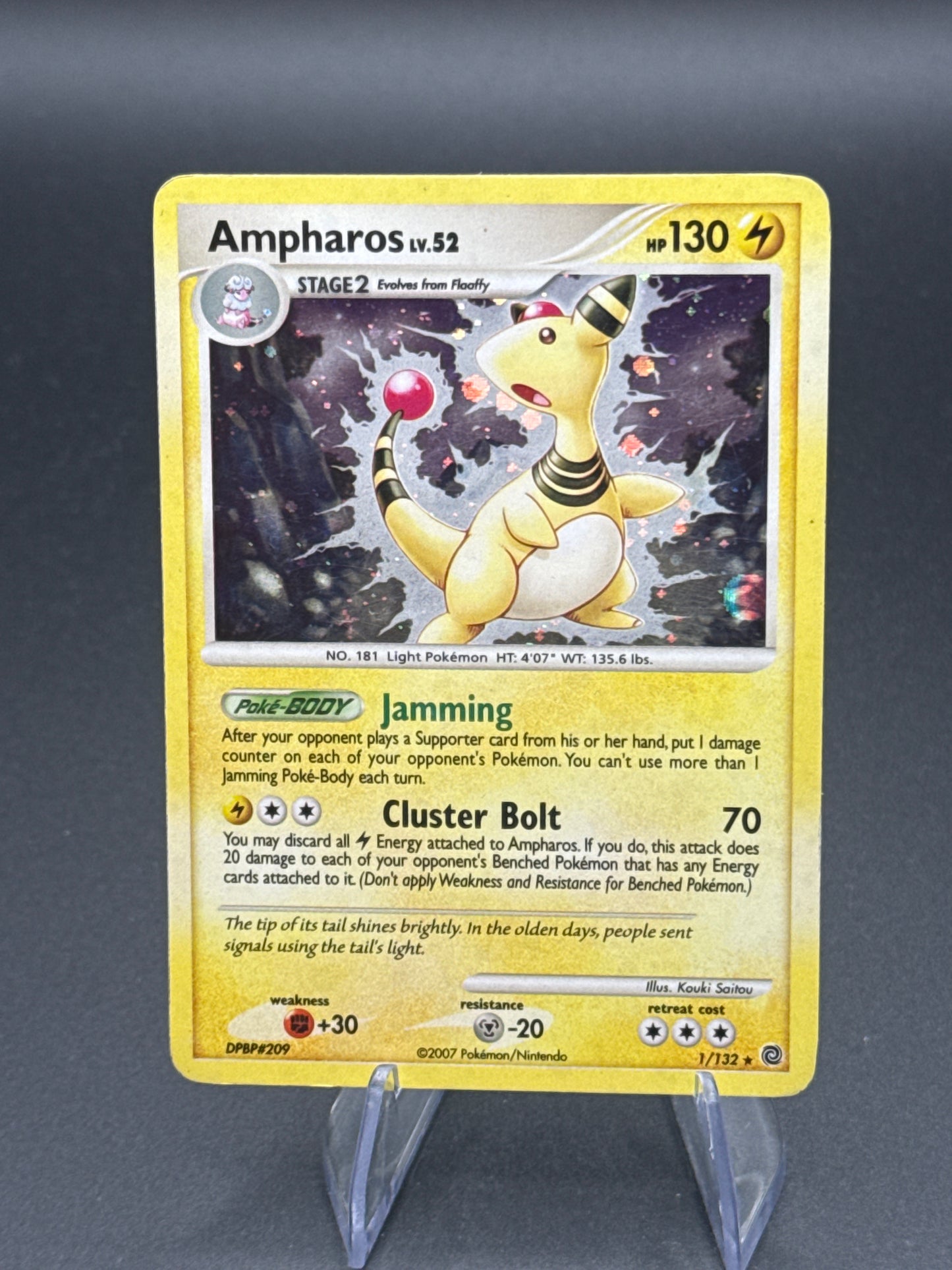 Pokémon TCG: 2007 Ampharos 1/132 Secret Wonders Holo