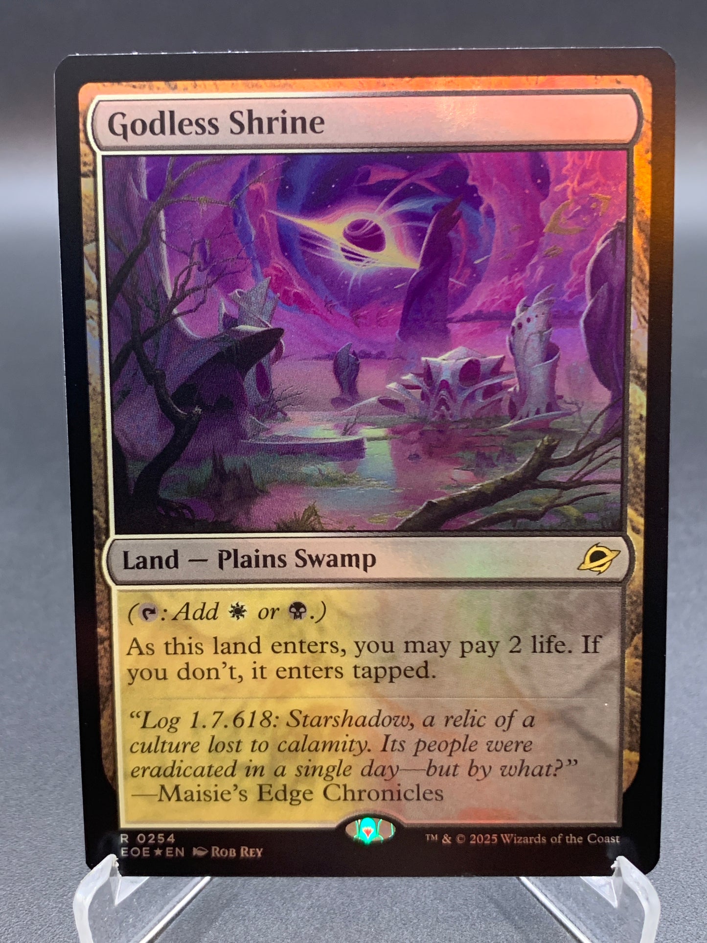 MTG TCG: Godless Shrine (Foil) R 0254 EOE: Edge of Eternities