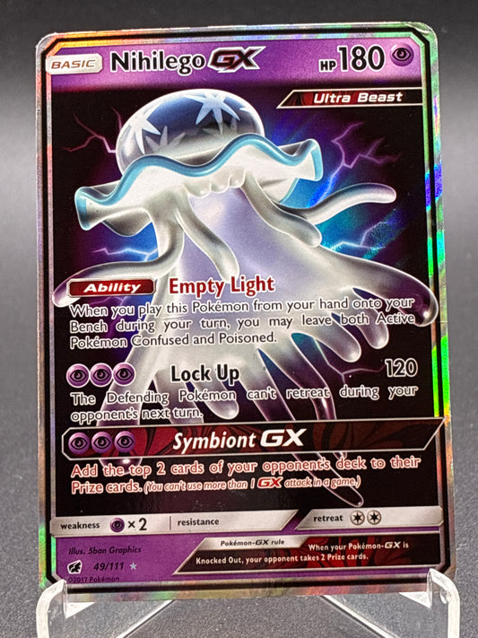 Pokémon TCG: 2017 Nihilego GX - 49/111 - SM: Crimson Invasion (Damaged)
