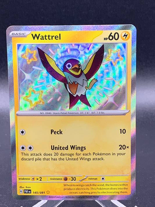 Pokémon TCG: 2024 Wattrel 145/091 S&V Paldean Fates Baby Shiny