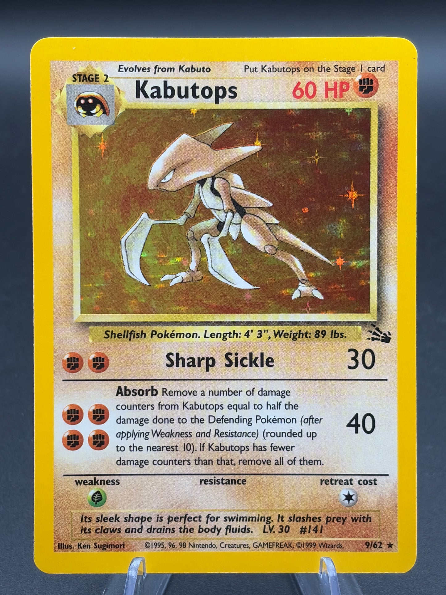 Pokémon TCG: 1999 Kabutops - 9/62 - Fossil Unlimited Holo