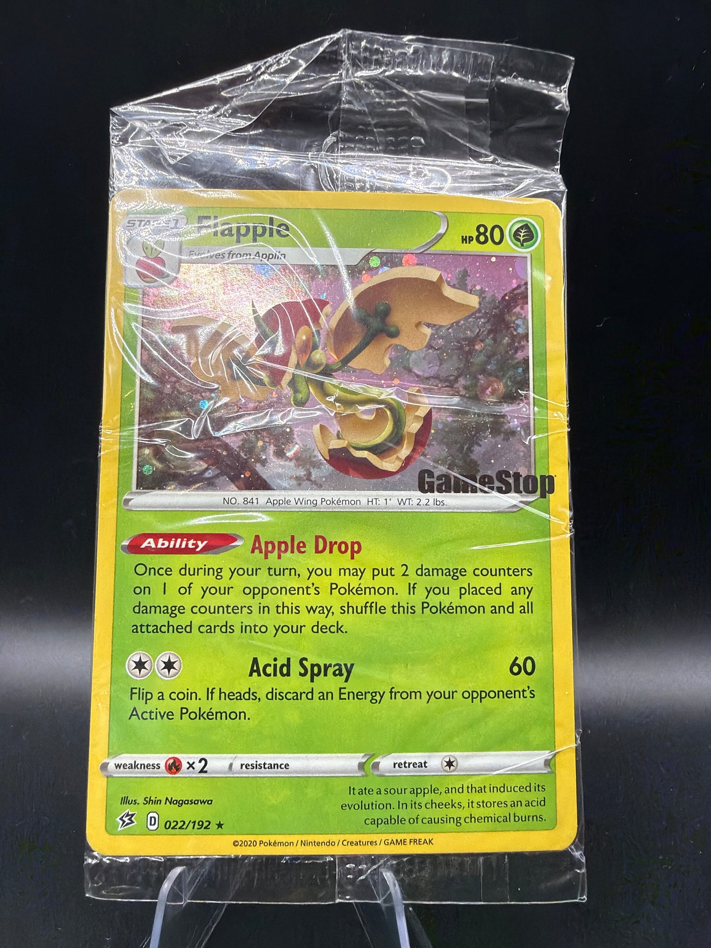Pokémon TCG: 2020 Flapple - 022/192 - SWSH Gamestop Exclusive Promo SEALED