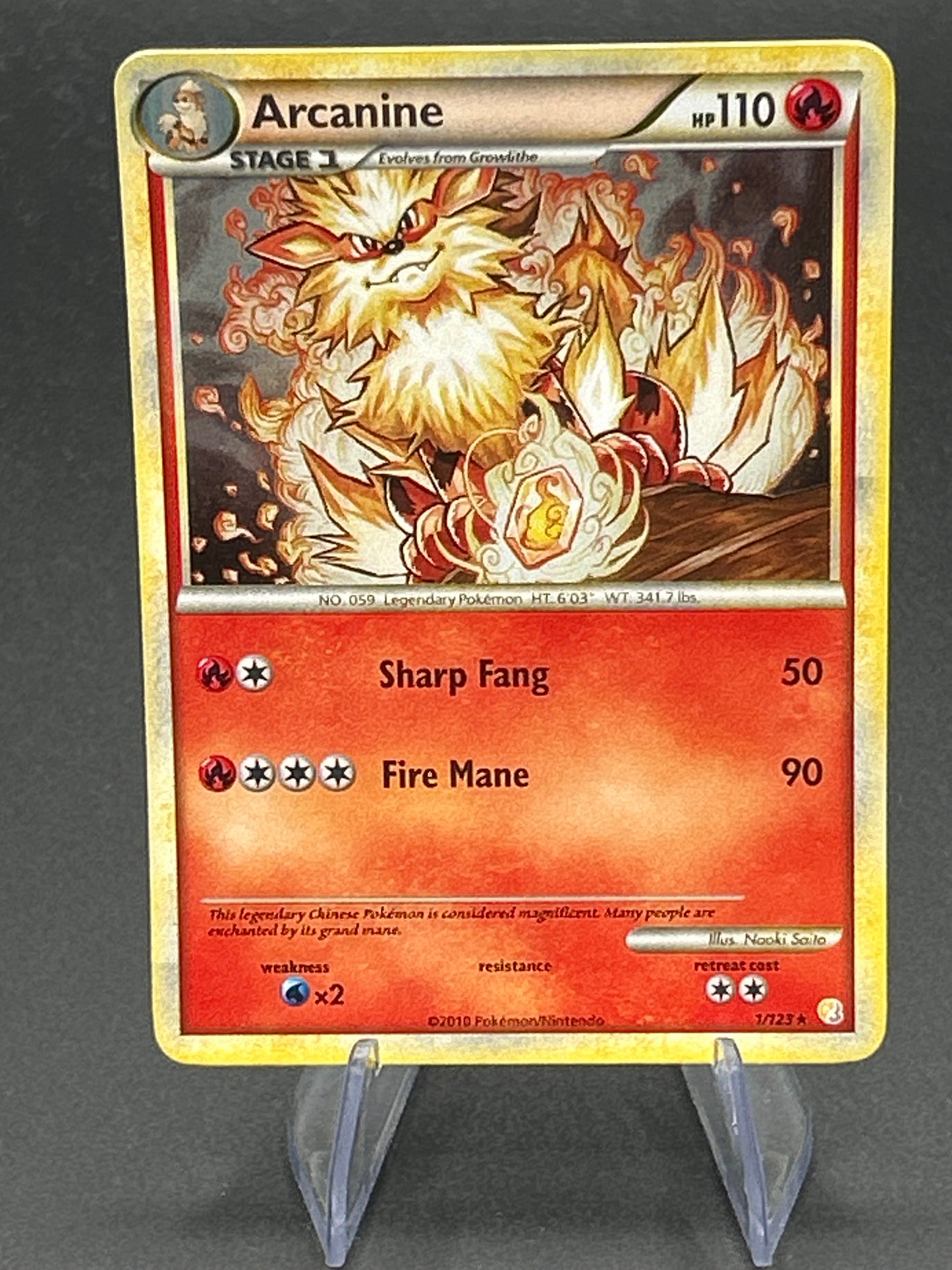 Pokémon TCG: 2010 Arcanine 1/123 HeartGold SoulSilver - Holo