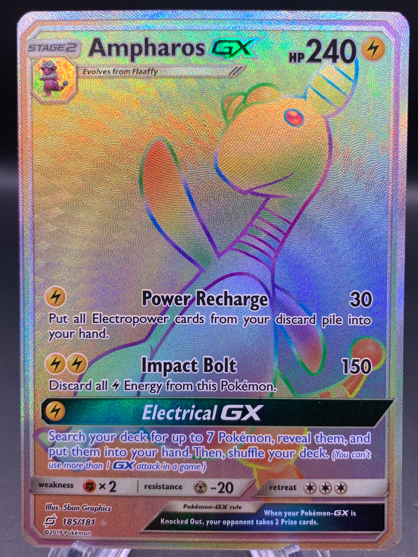 Pokémon TCG: 2019 Ampharos GX - 185/181 - Sun & Moon Team Up