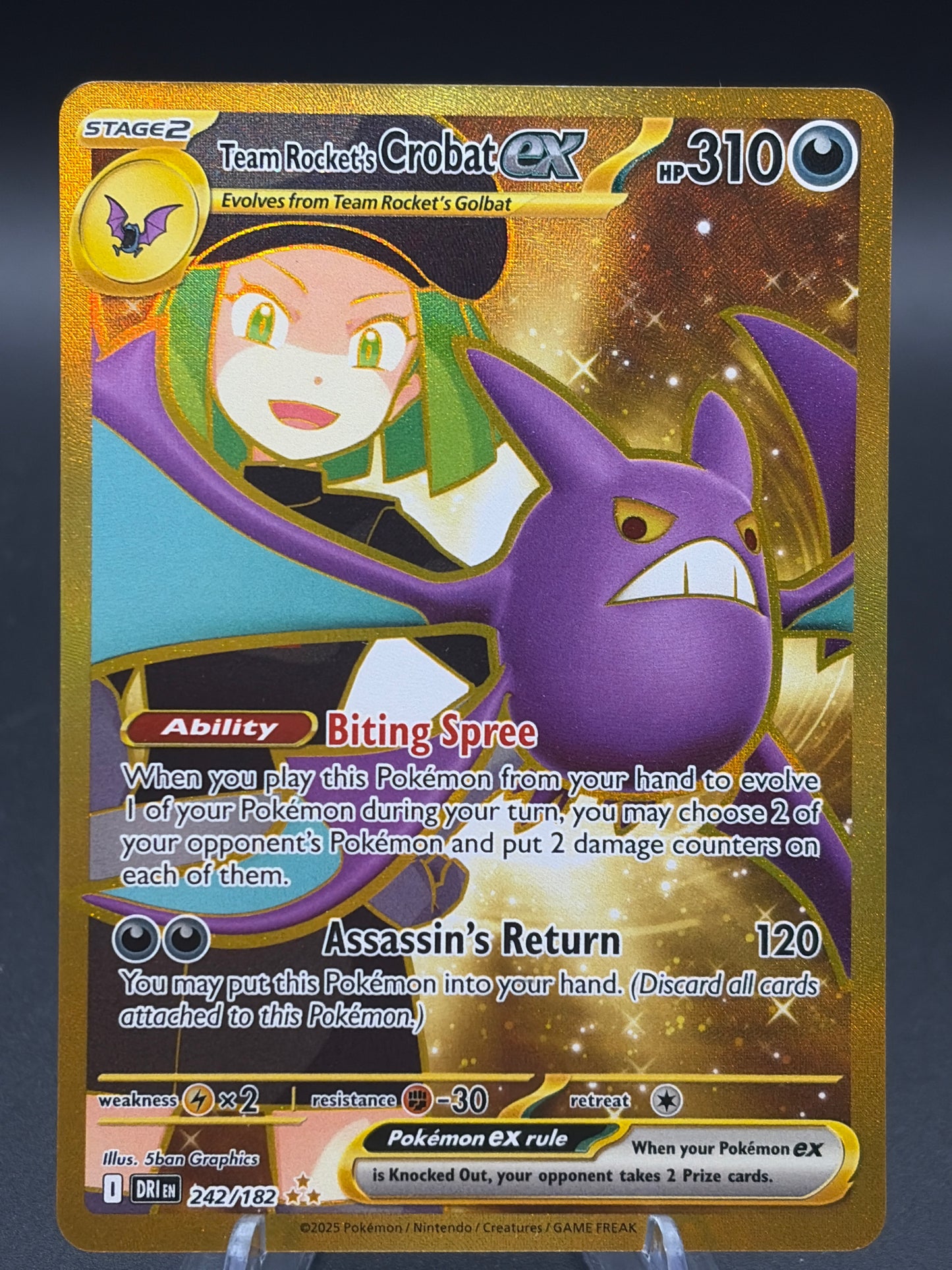 Pokémon TCG: 2025 Team Rocket's Crobat ex 242/182 SV: Destined Rivals