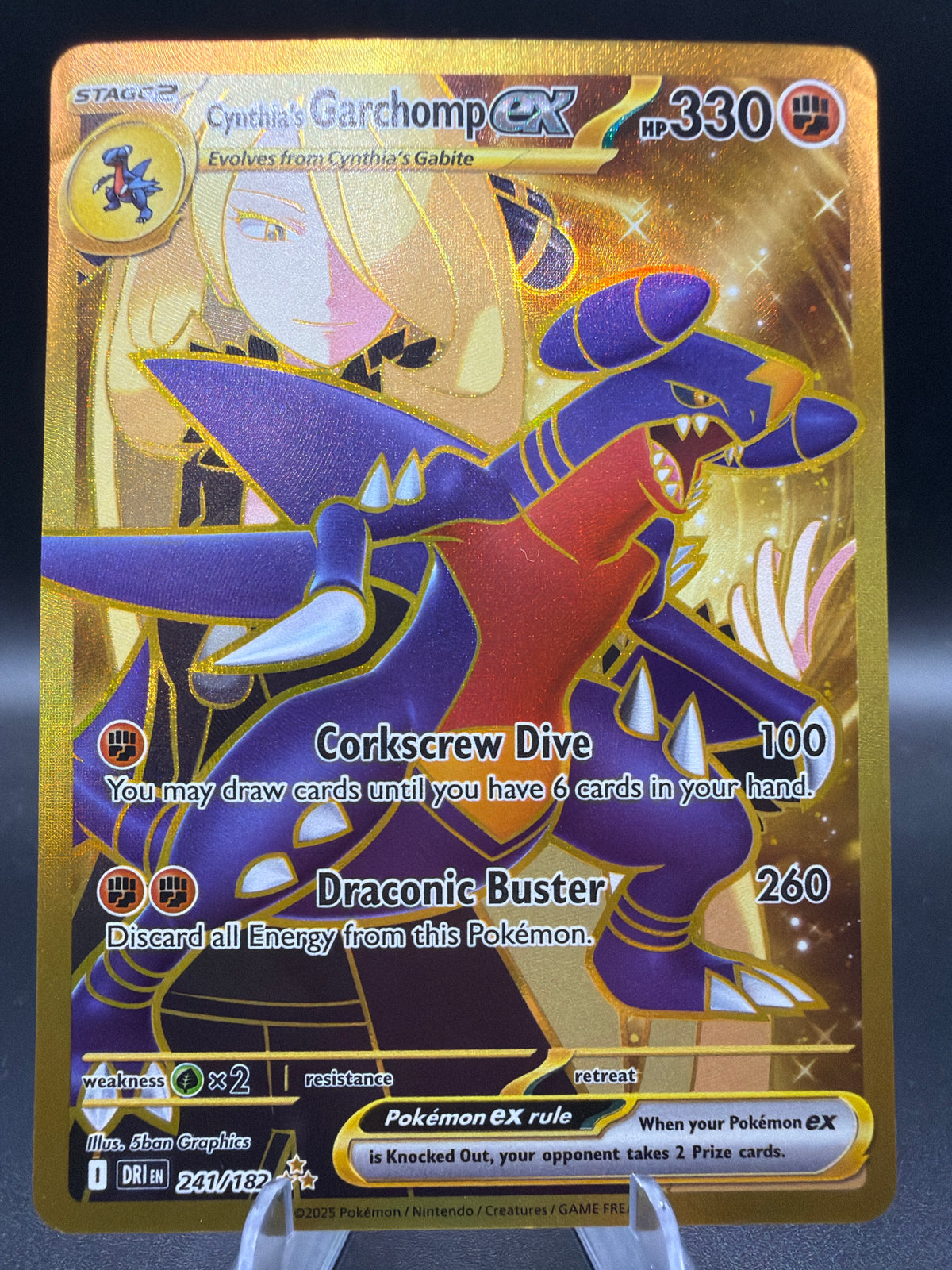 Pokémon TCG: 2025 Cynthia's Garchomp ex - 241/182 - SV: Destined Rivals