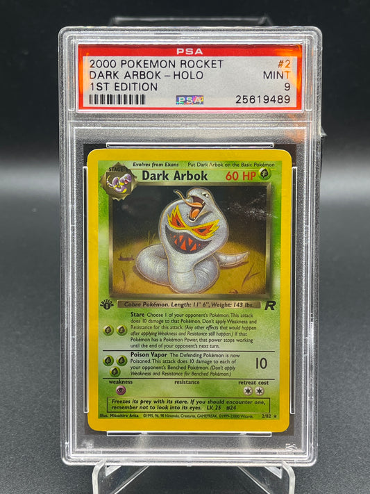 PSA 9 Pokémon TCG:  2000 Dark Arbok 1st Edition Pokemon Rocket 2/82 - 25619489