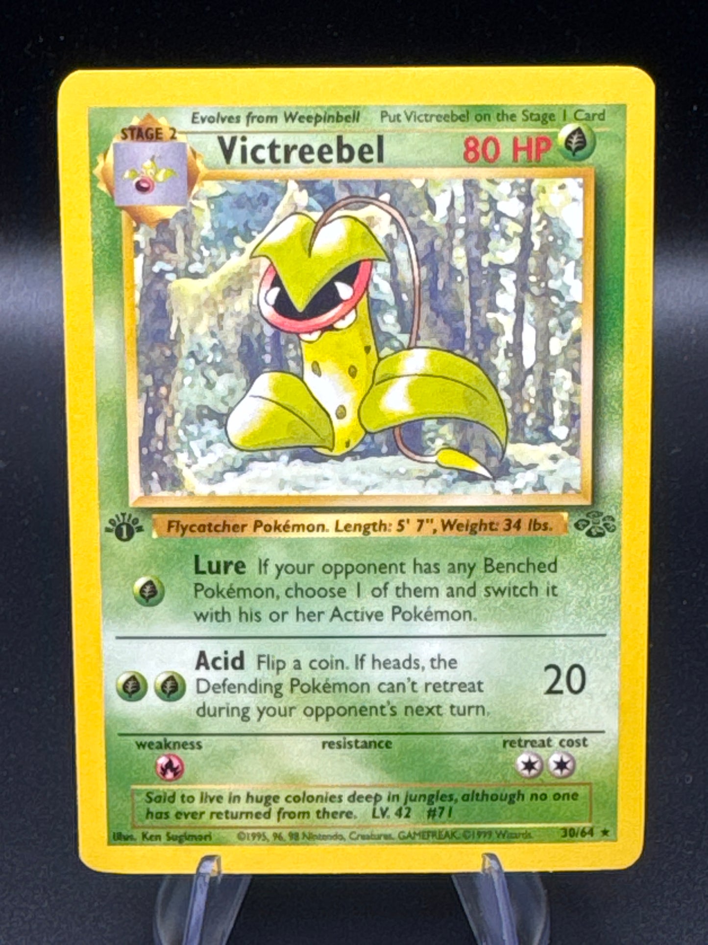 Pokémon TCG 1995 - Victreebel 30/64 - Jungle - 1st Edition Non-holo
