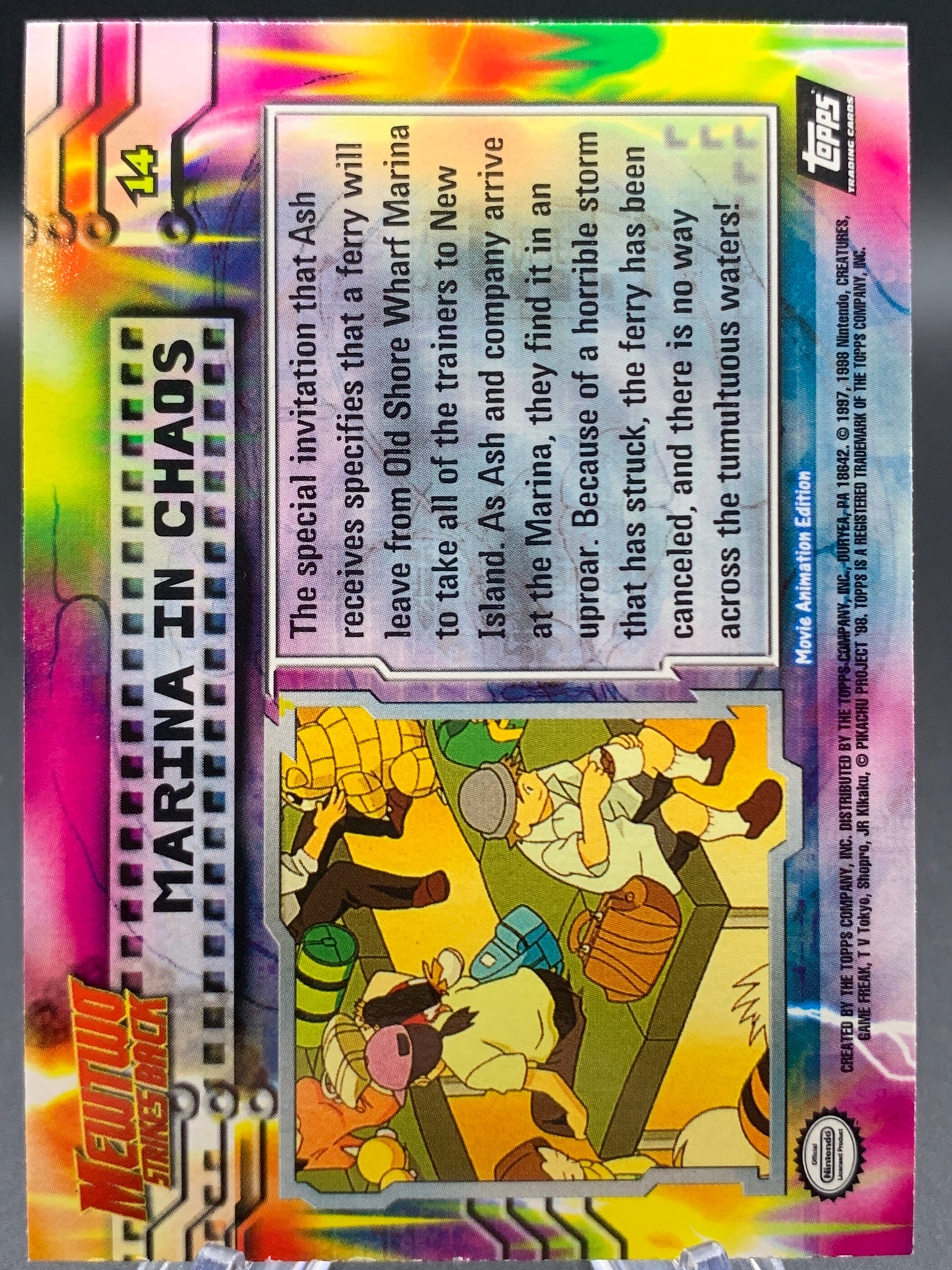 Pokémon TCG: Topps Pokémon Marina in Chaos - #14 - Mewtwo Strikes Back Movie Animation Edition Holo Textured