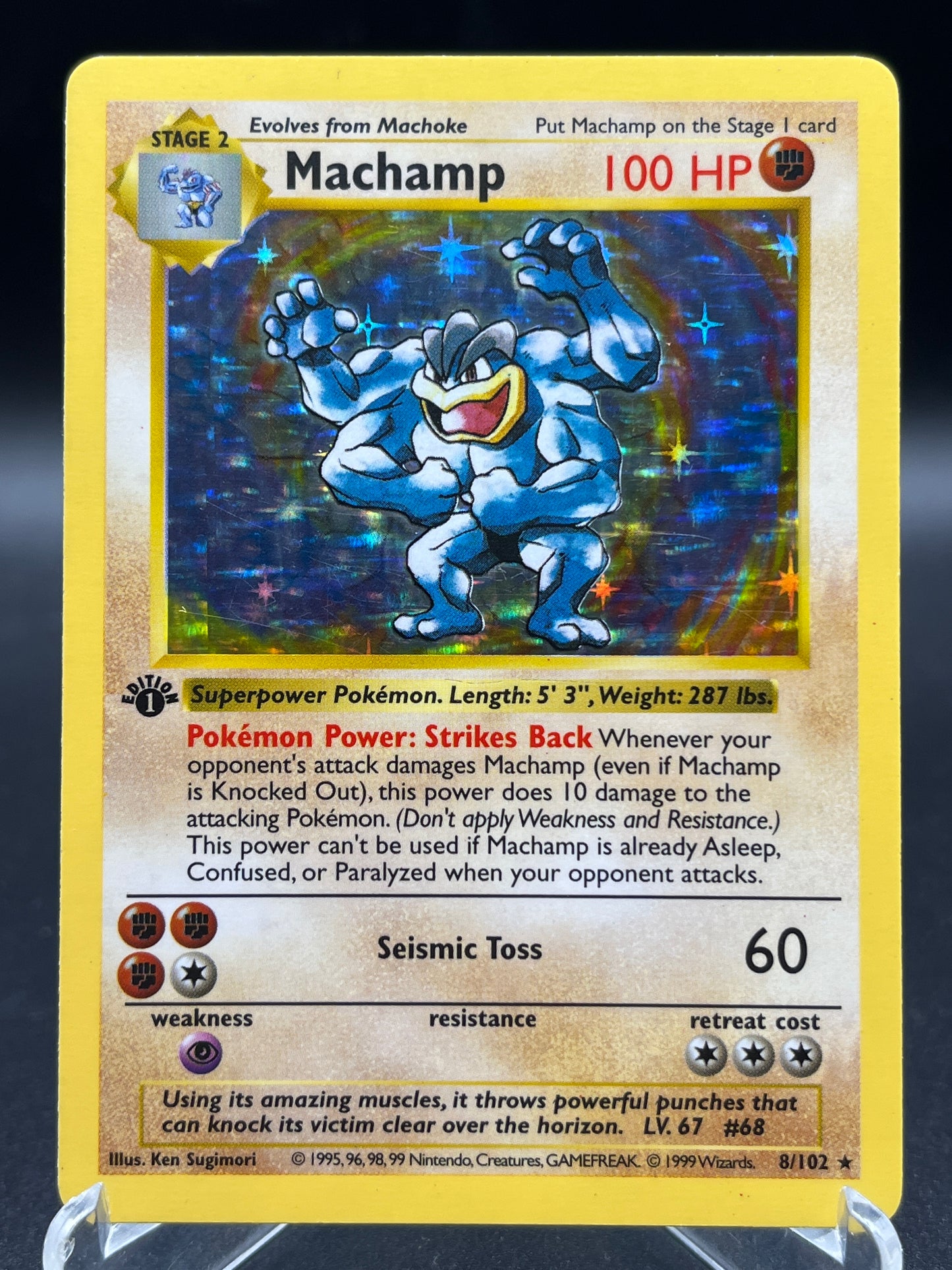 Pokémon TCG: 1999 1st Edition Shadowless Machamp 8/102 - Deck Exclusives