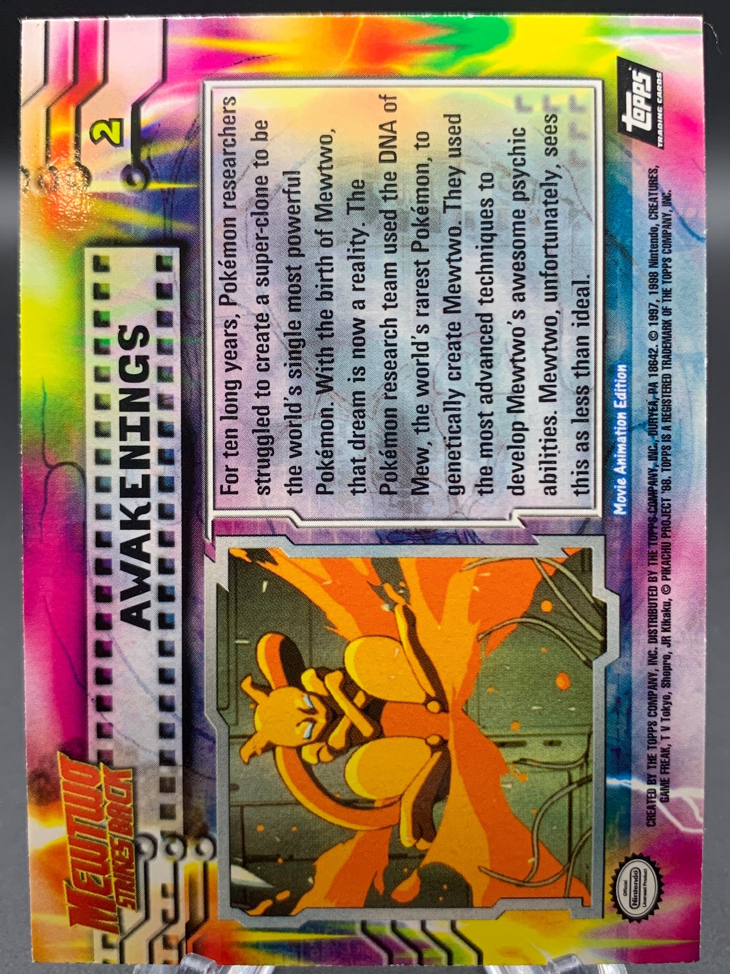 Pokémon TCG: Topps Pokémon Awakenings - #2 - Mewtwo Strikes Back Movie Animation Edition Holo Textured