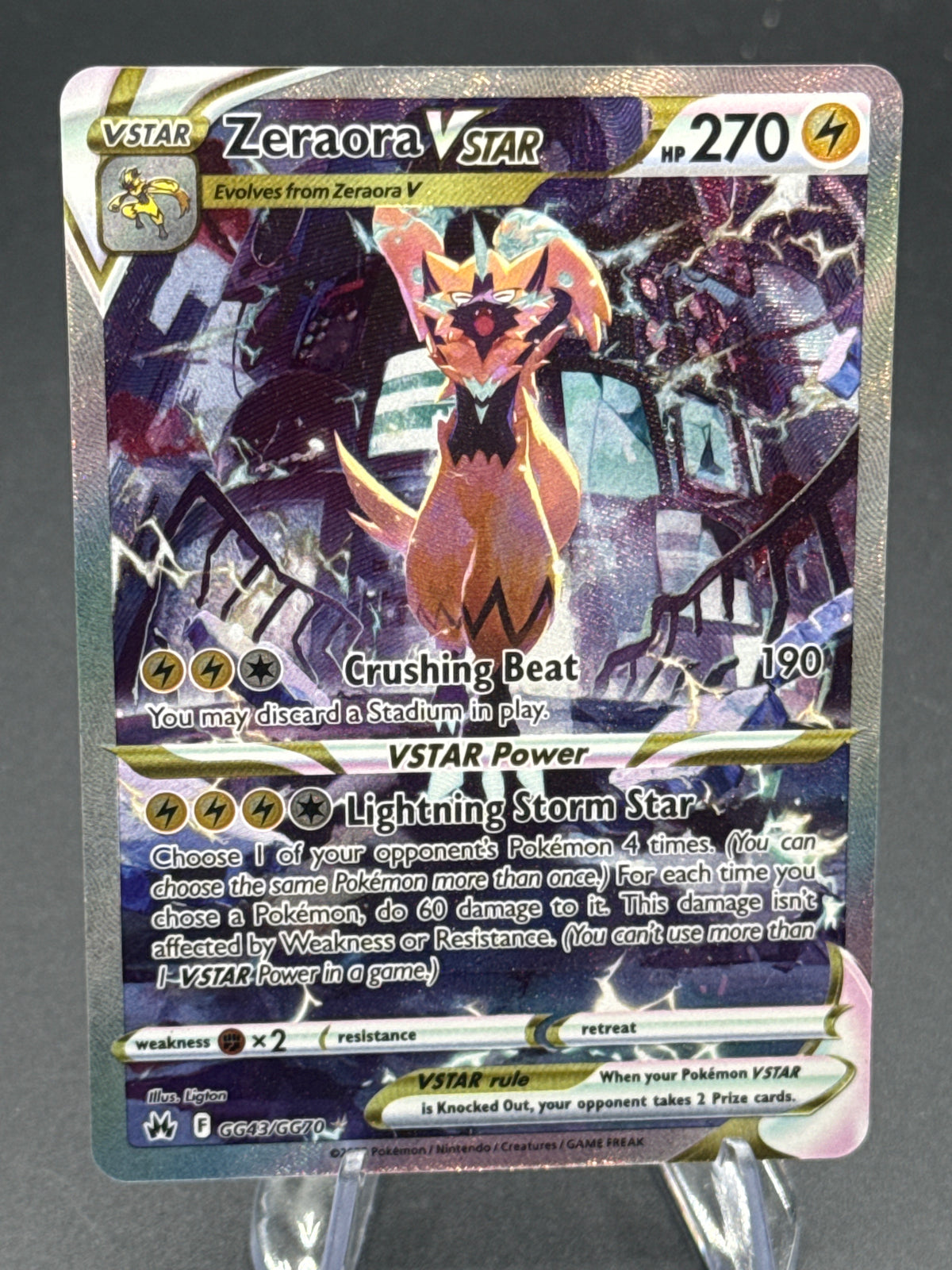Pokémon TCG: 2023 Zeraora VSTAR GG43/GG70 SWSH: Crown Zenith Galarian Gallery
