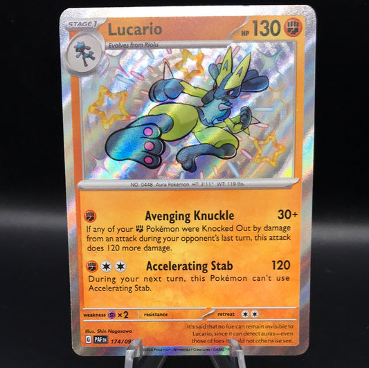 Pokémon TCG: 2024 Lucario 174/091 S&V Paldean Fates Baby Shiny