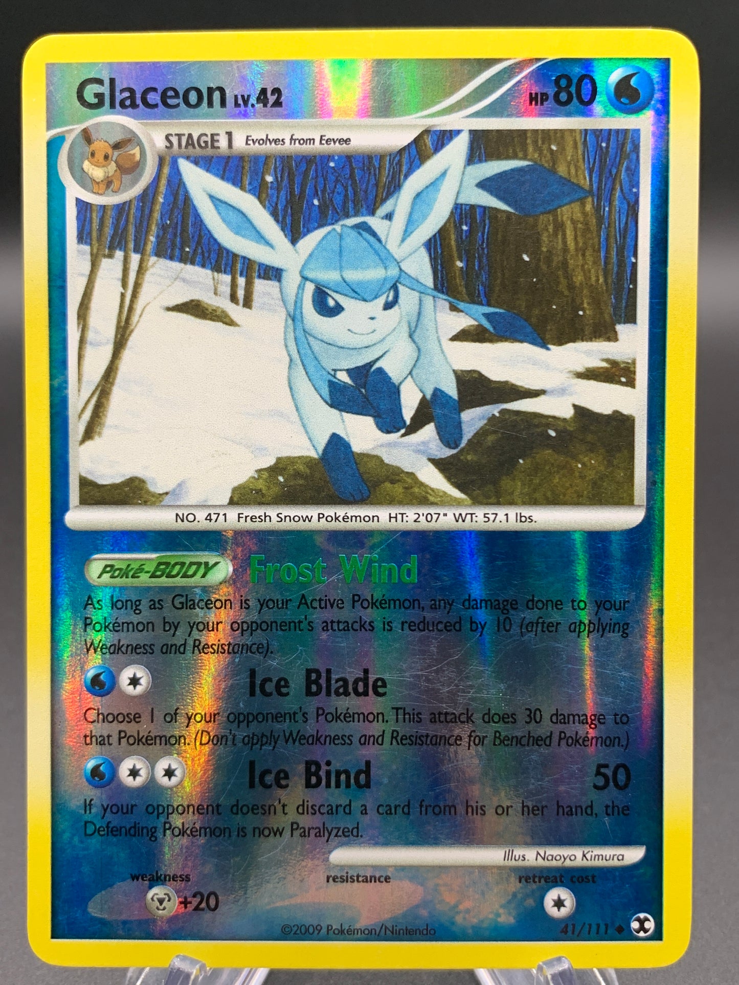 Pokémon TCG: 2008 Glaceon Lv.42 - 41/111 - RR: Rising Rivals