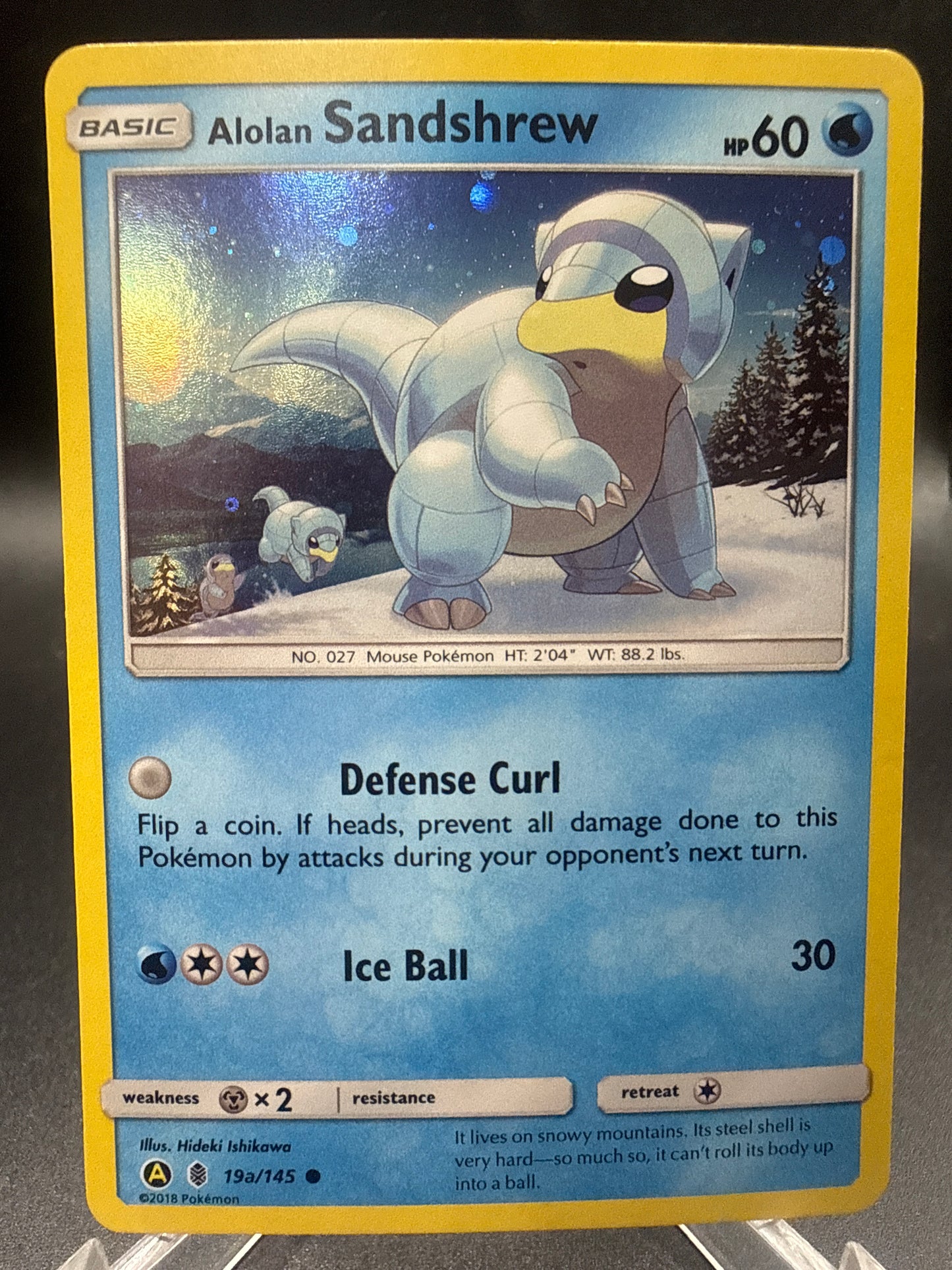 Pokémon TCG: 2018 Alolan Sandshrew - 19a/145 - Alternate Art Promos (PR)