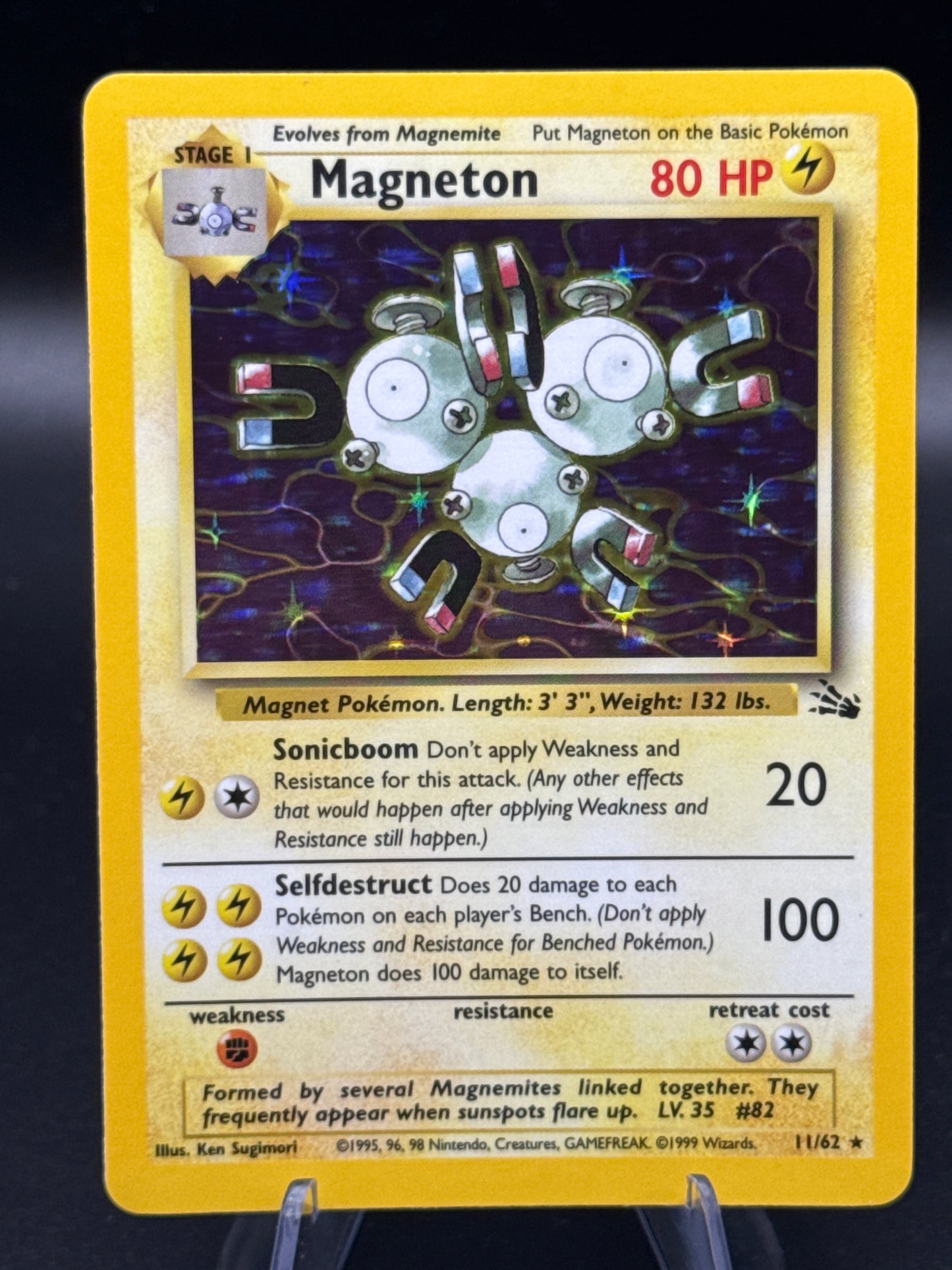 Pokémon TCG: 1999 Magneton 11/62 Fossil Unlimited Holo