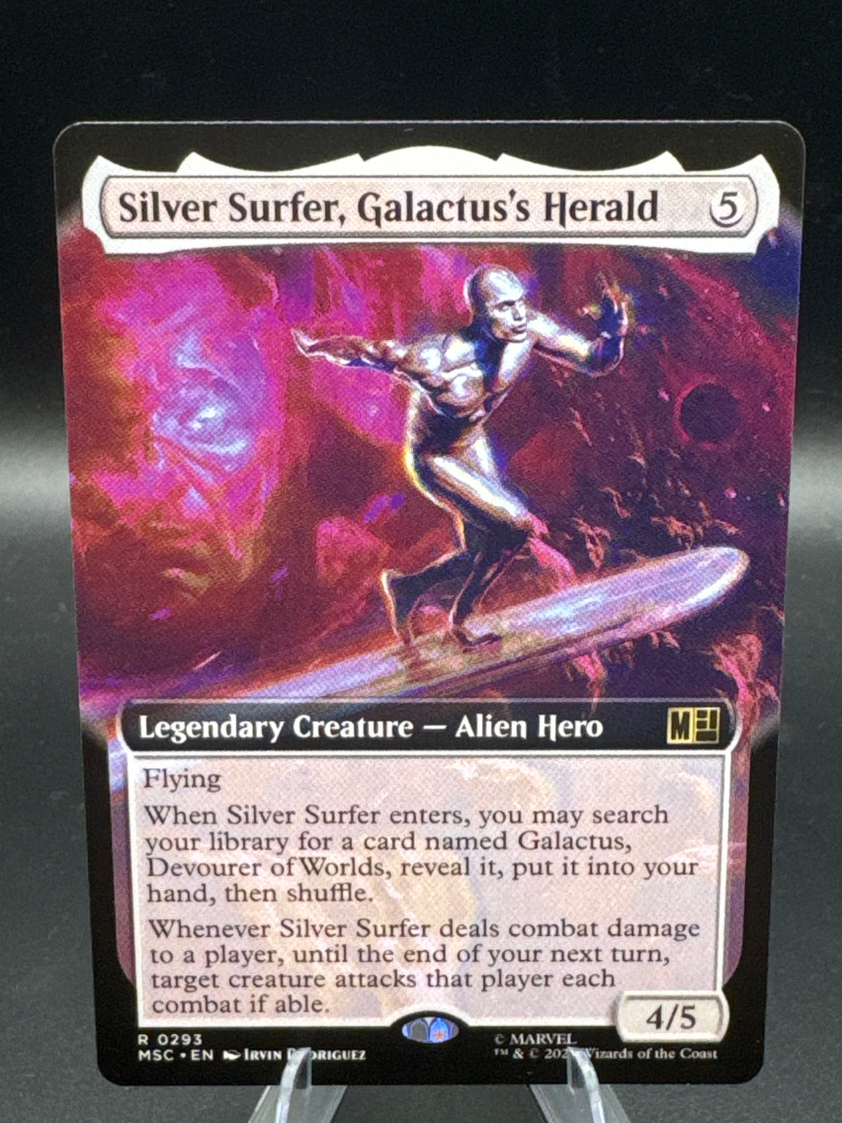 MTG TCG: 2026 Silver Surfer, Galactus's Herald (Extended Art) - 0293 - Commander: Marvel Super Heroes (MSC)