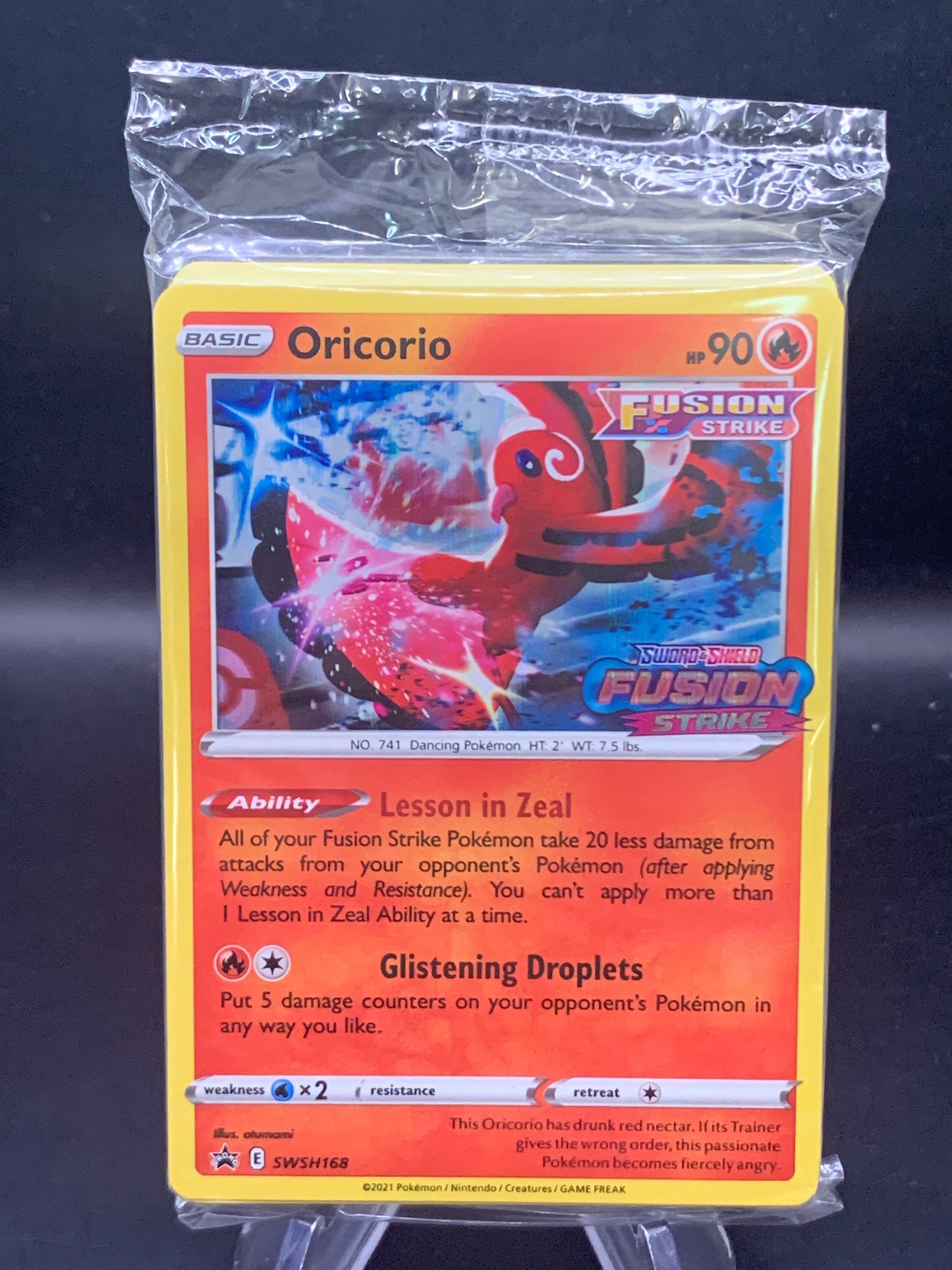 Pokémon TCG: 2021 Oricorio SWSH168 SWSH: Fusion Strike Prerelease (Sealed)