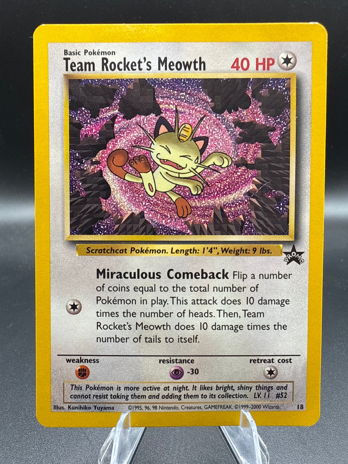 Pokémon TCG: 2000 Team Rocket's Meowth #18 WoTC Promo
