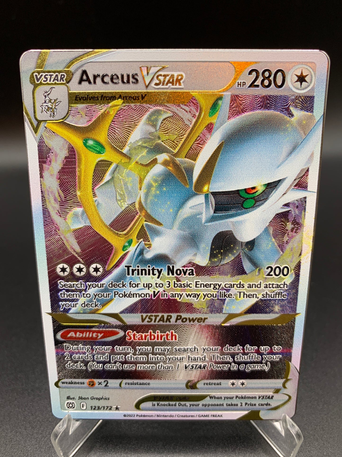 Pokémon TCG: 2022 Arceus Vstar Metal Card 123/172 SWSH: Brilliant Stars