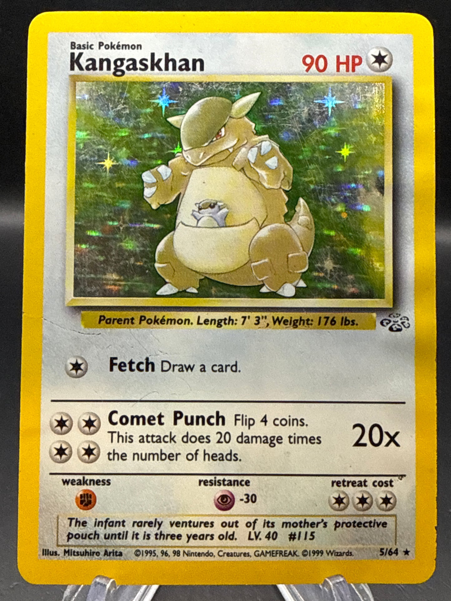 Pokémon TCG: 1999 Kangaskhan 5/64 Jungle Unlimited Holo (Damaged)