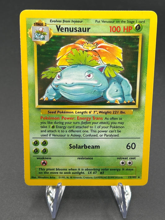 Pokémon TCG: 1999 Venusaur - 15/102 - Base Set Holo - LP