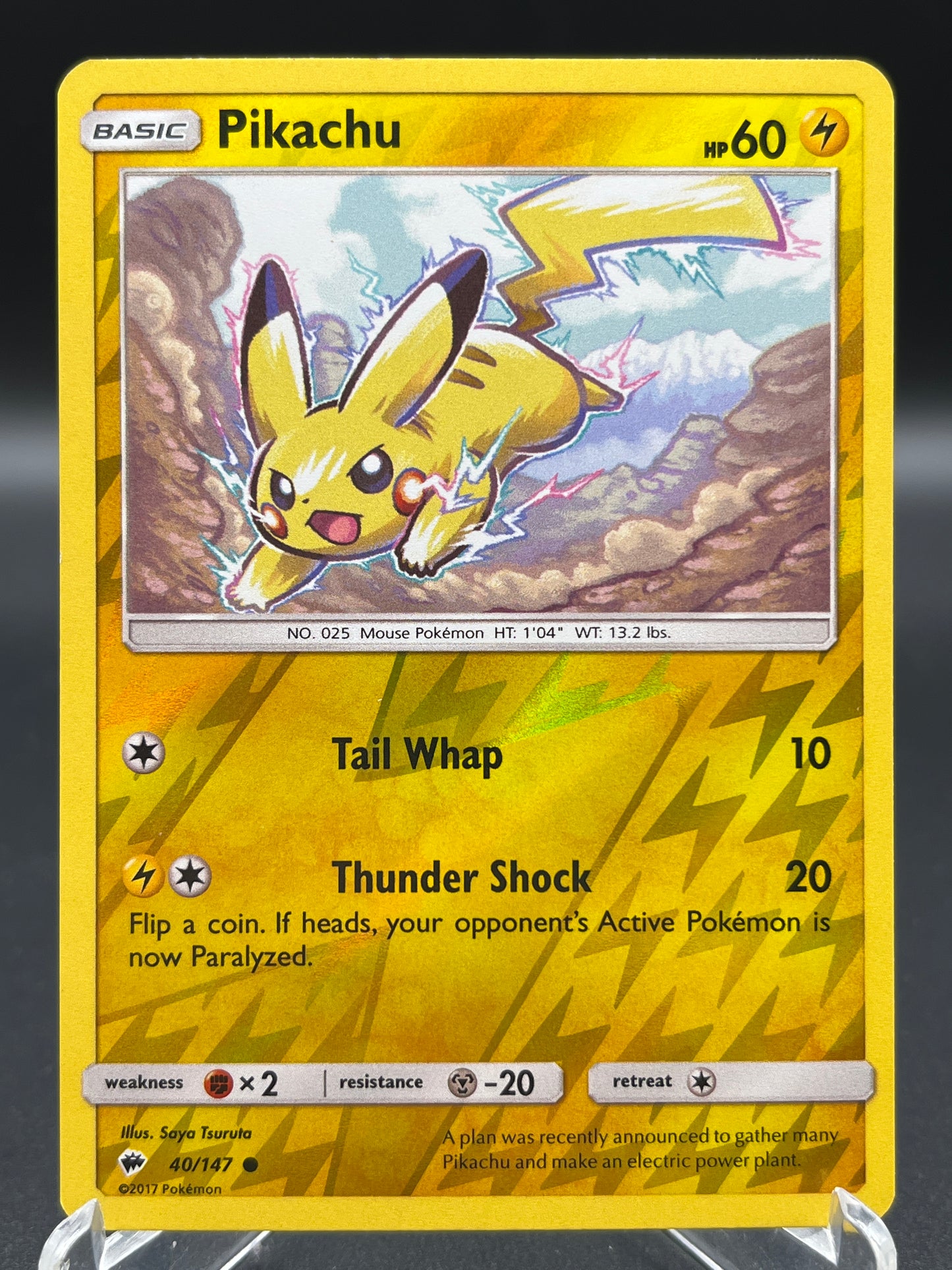Pokémon TCG: 2017 Pikachu 40/147 SM: Burning Shadows