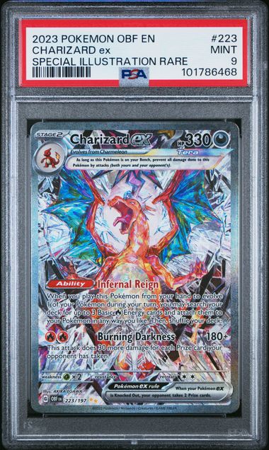 PSA 9 Pokémon TCG: 2023 Charizard ex - 223/197 - Obsidian Flames - Alt Art