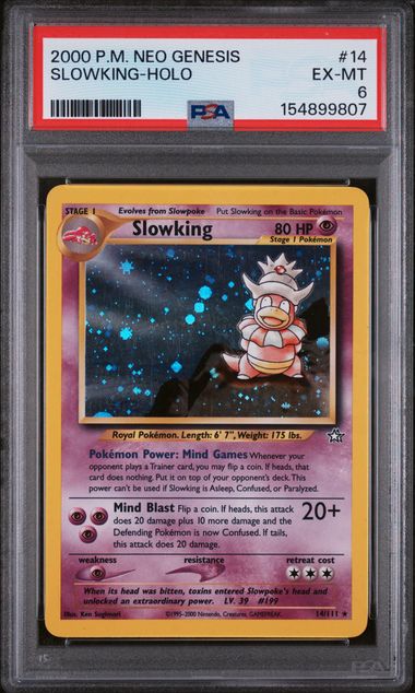 PSA 6 Pokémon TCG: 2000 Slowking 14/111 Neo Genesis Unlimited Holo