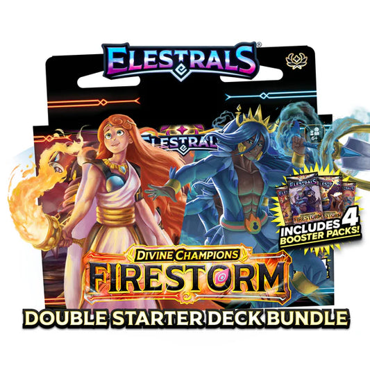 Elestrals: Firestorm - Hestia vs. Poseidon - Double Starter Deck Bundle with 4 Packs