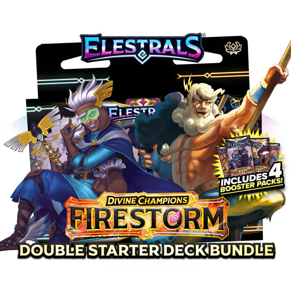 Elestrals: Firestorm - Hermes vs. Zeus - Double Starter Deck Bundle with 4 Packs