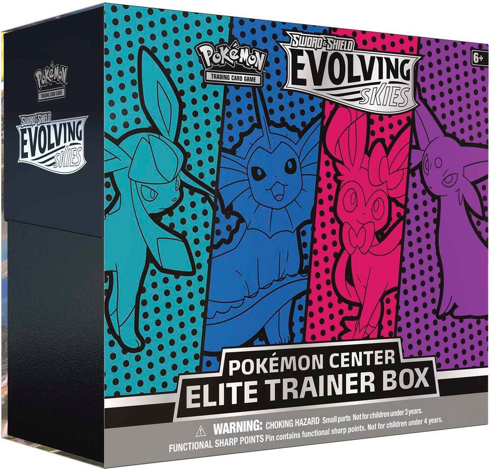 Pokémon TCG: Evolving Skies - Pokémon Center Exclusive - Elite Trainer Box (Glaceon, Vaporeon, Sylveon, and Espeon Cover Art)
