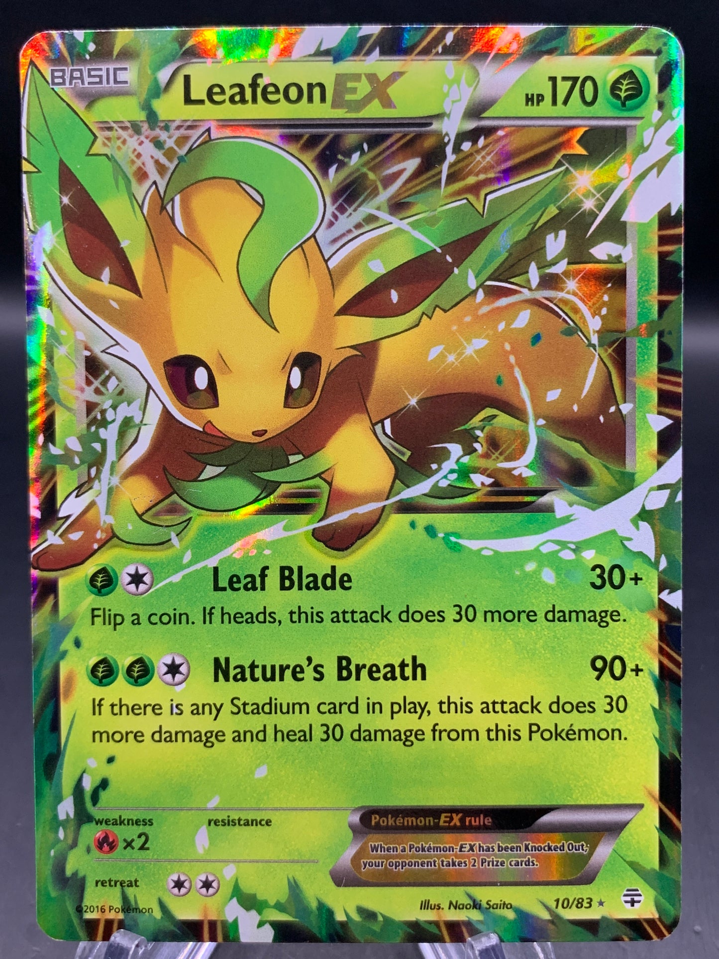 Pokémon TCG: 2016 Leafeon EX - 10/83 - XY: Generations