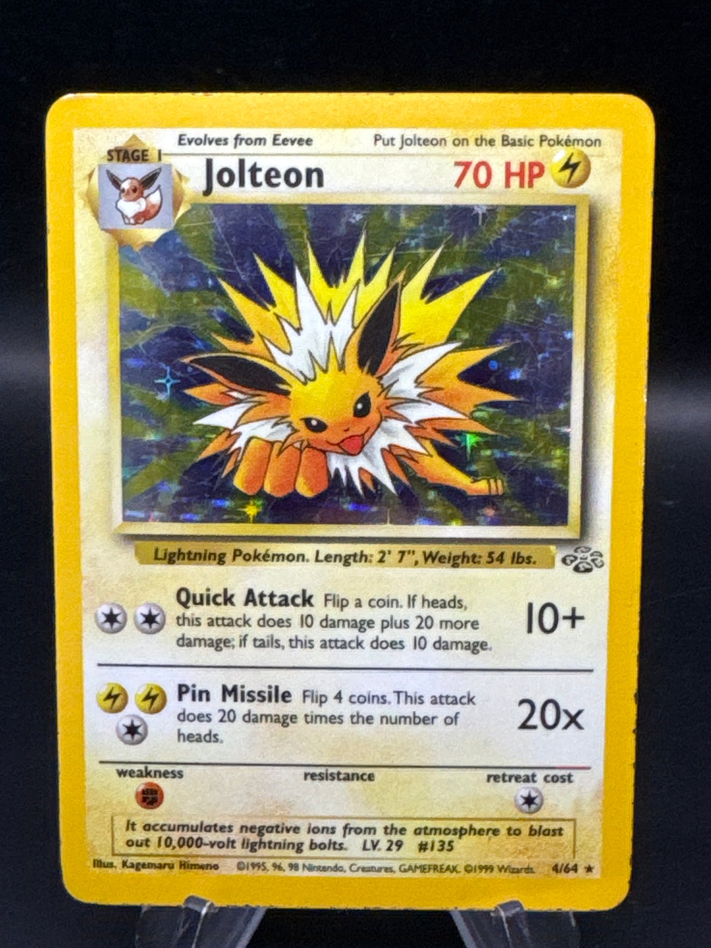 Pokémon TCG: 1999 Jolteon - 4/64 - Jungle Unlimited Holo