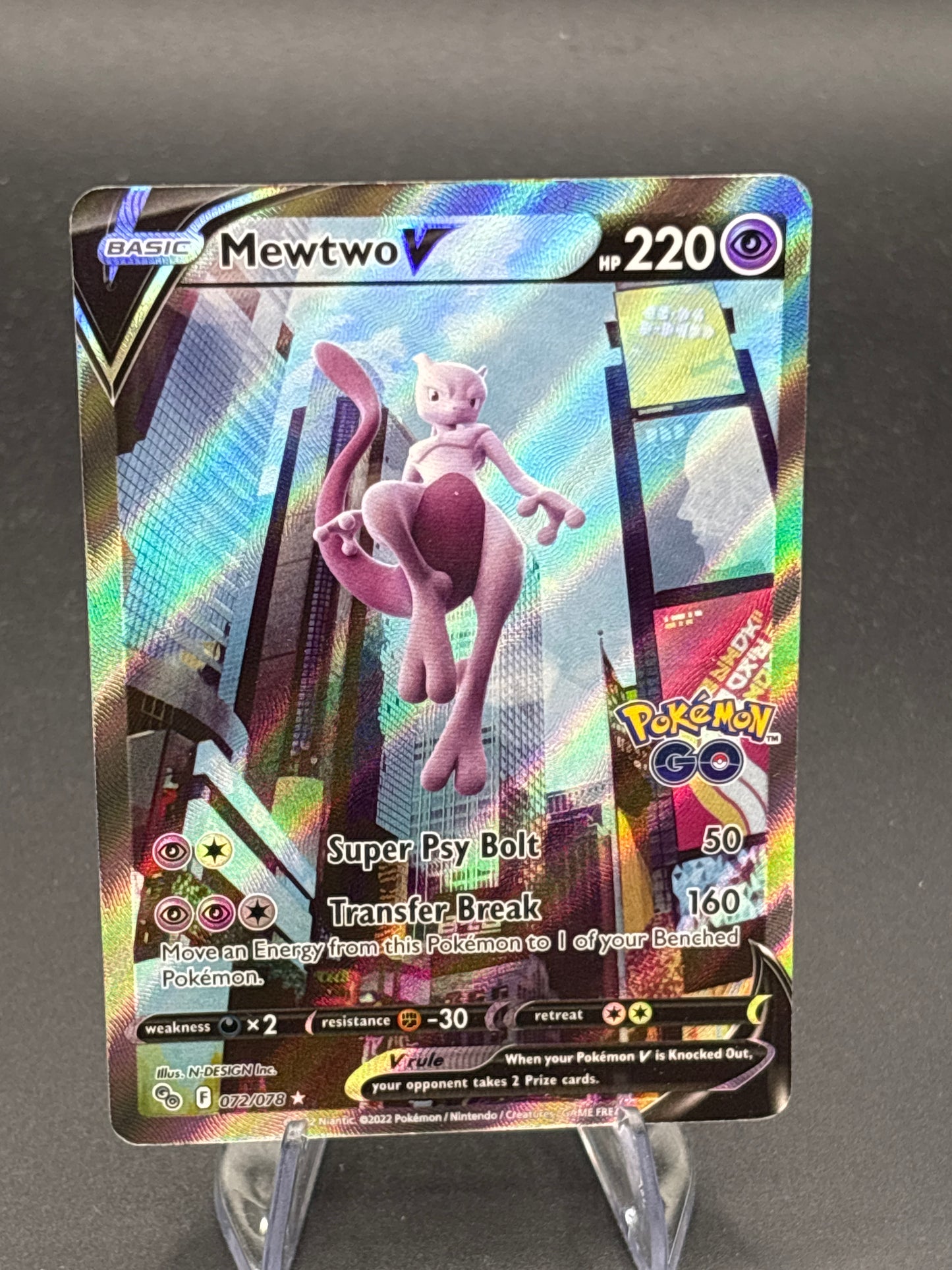Pokémon TCG: 2022 Mewtwo V 072/078 SWSH: Pokémon Go - DMG