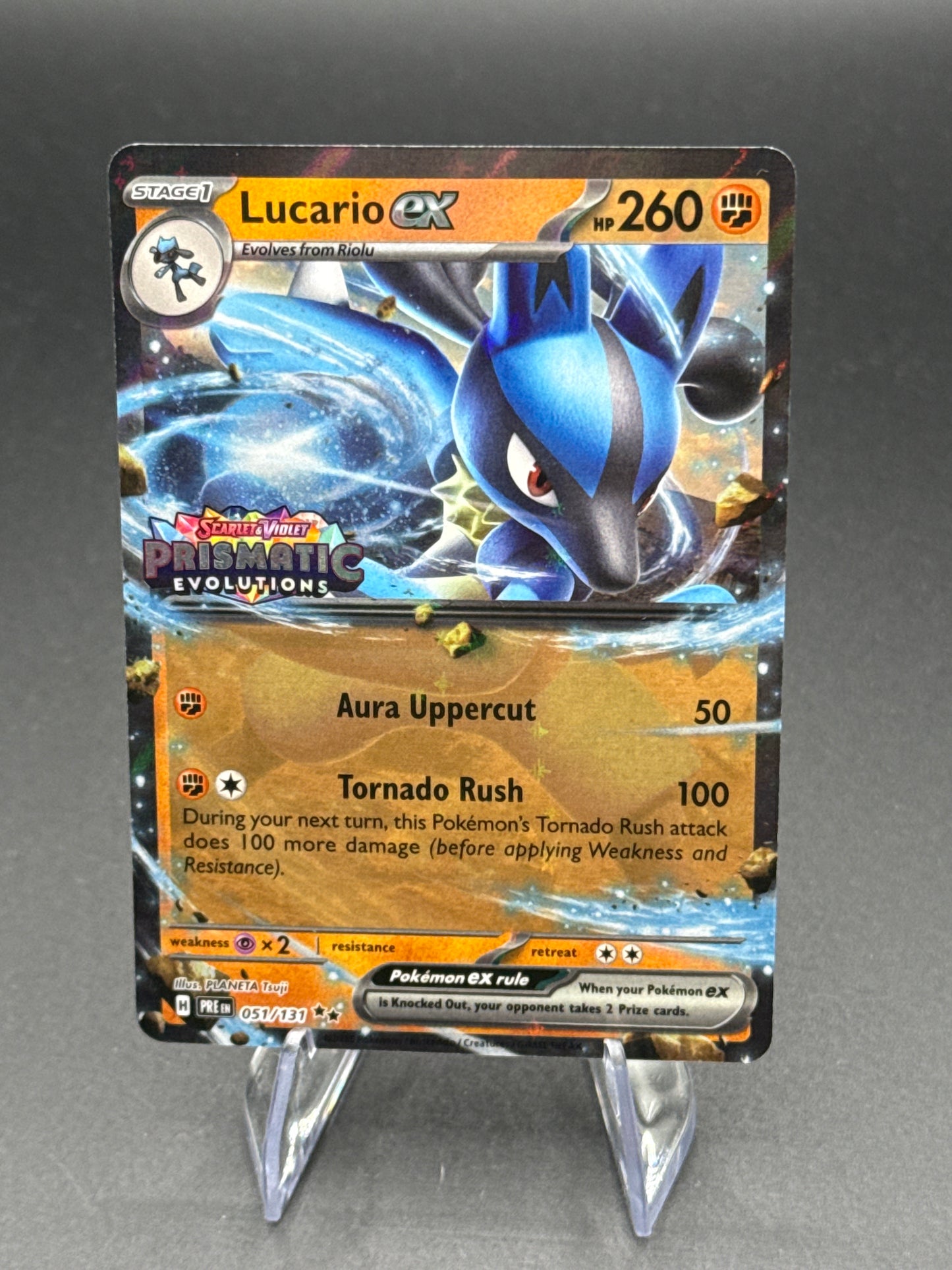 Pokémon TCG: 2025 Lucario Ex 051/131 - Pristmatic Evolution Stamp - SV: Prismatic Evolutions