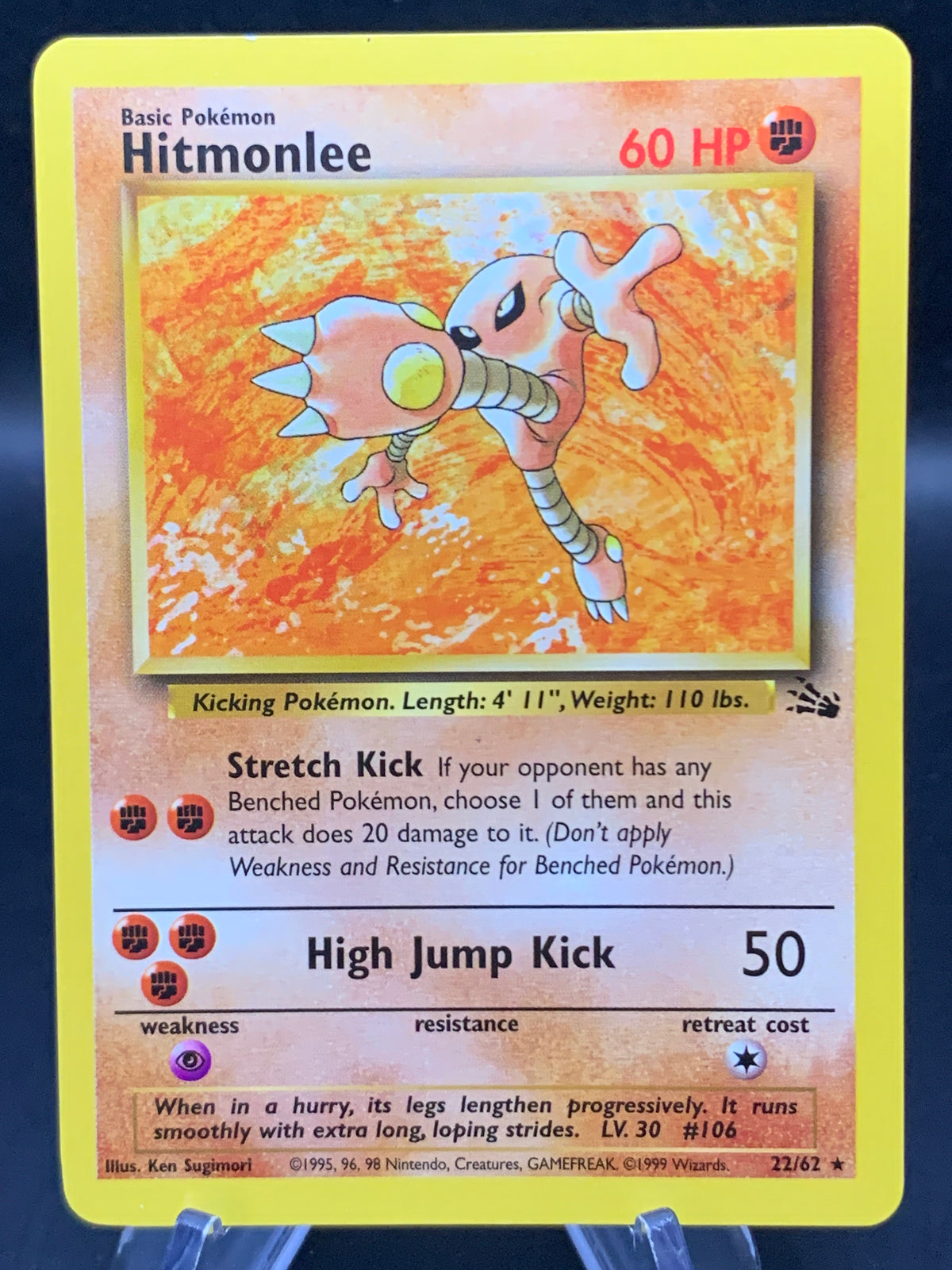 Pokémon TCG: 1999 Hitmonlee 22/62 Fossil Unlimited Non-Holo
